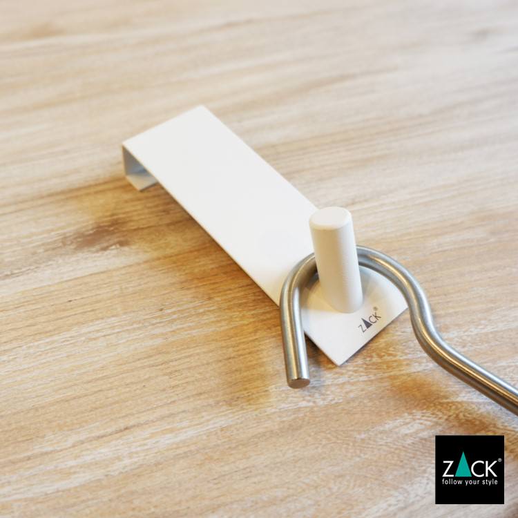 ZACK 40830 EXIT ドイツZACK社製モダンデザインのドアフック ホワイト仕上げ ドア幅19mm用 [在庫有り] H2-31