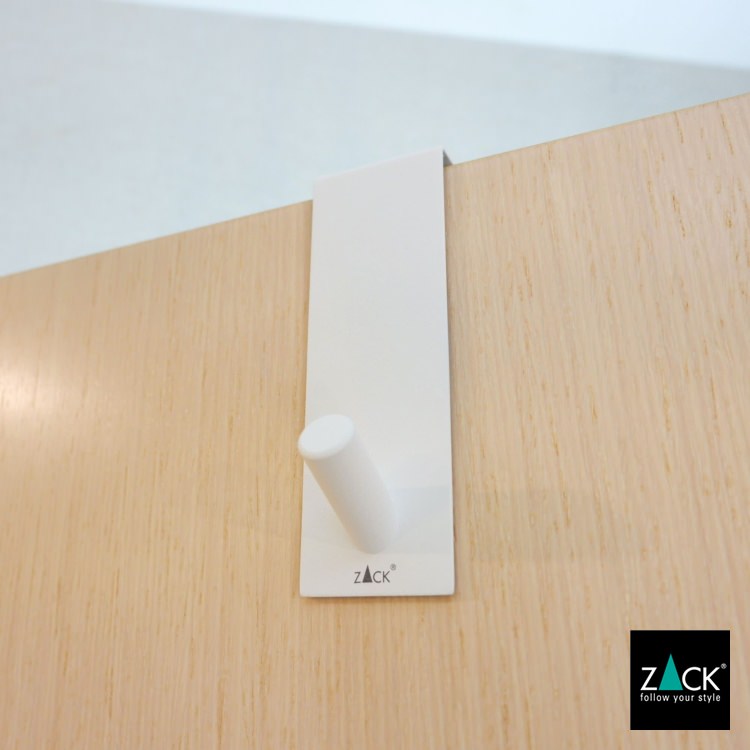 ZACK 40830 EXIT ドイツZACK社製モダンデザインのドアフック ホワイト仕上げ ドア幅19mm用 [在庫有り] H2-31