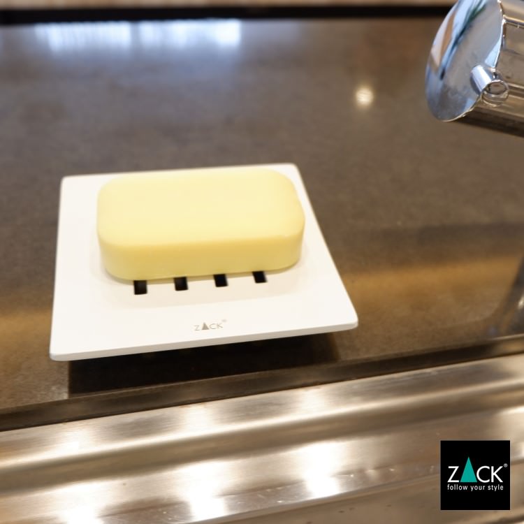 ZACK 40839 ABBACO ドイツZACK社製モダンデザインのソープディッシュ ホワイト仕上げ [お取寄せ] H2-13