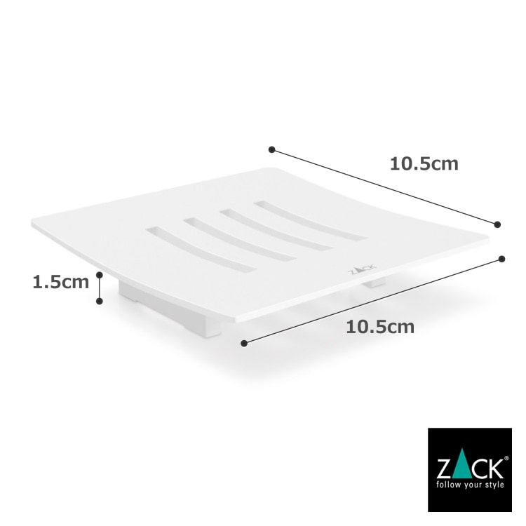 ZACK 40839 ABBACO ドイツZACK社製モダンデザインのソープディッシュ ホワイト仕上げ [お取寄せ] H2-13