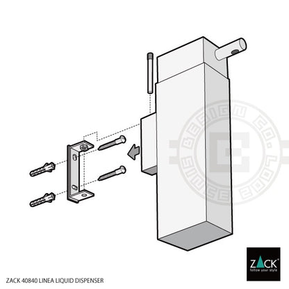 ZACK 40840 LINEA ドイツZACK社製モダンデザインのリキッドディスペンサー ホワイト仕上げ 壁付けタイプ DIY [在庫有り]