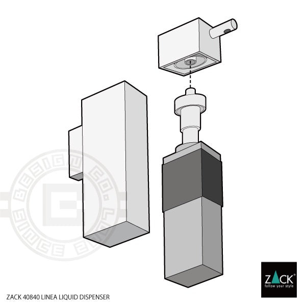 ZACK 40840 LINEA ドイツZACK社製モダンデザインのリキッドディスペンサー ホワイト仕上げ 壁付けタイプ DIY [在庫有り]