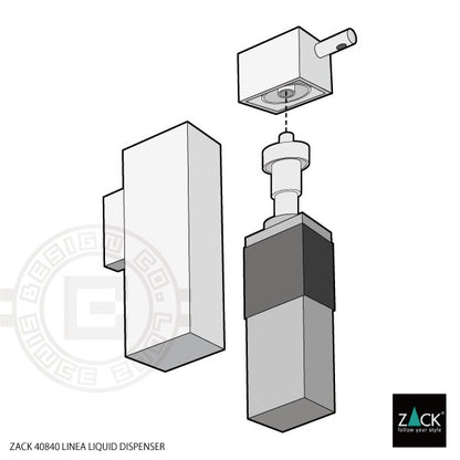ZACK 40840 LINEA ドイツZACK社製モダンデザインのリキッドディスペンサー ホワイト仕上げ 壁付けタイプ DIY [在庫有り]