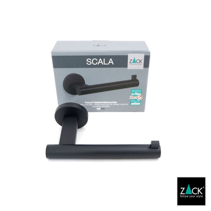 ZACK 40850 SCALA ドイツZACK社製モダンデザインのトイレットペーパーホルダー マットブラック 壁付けタイプ DIY [お取寄せ]