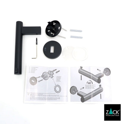 ZACK 40850 SCALA ドイツZACK社製モダンデザインのトイレットペーパーホルダー マットブラック 壁付けタイプ DIY [お取寄せ]