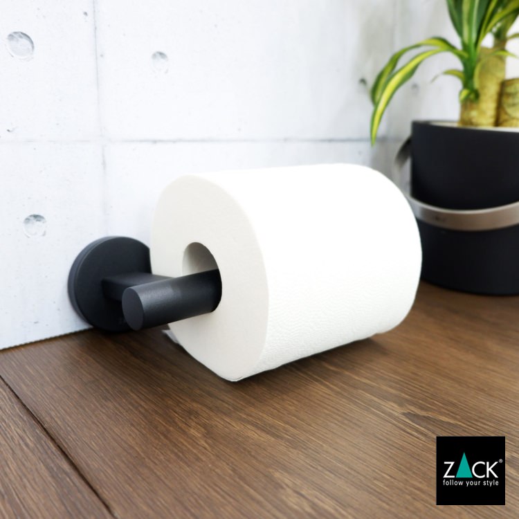 ZACK 40850 SCALA ドイツZACK社製モダンデザインのトイレットペーパーホルダー マットブラック 壁付けタイプ DIY [お取寄せ]