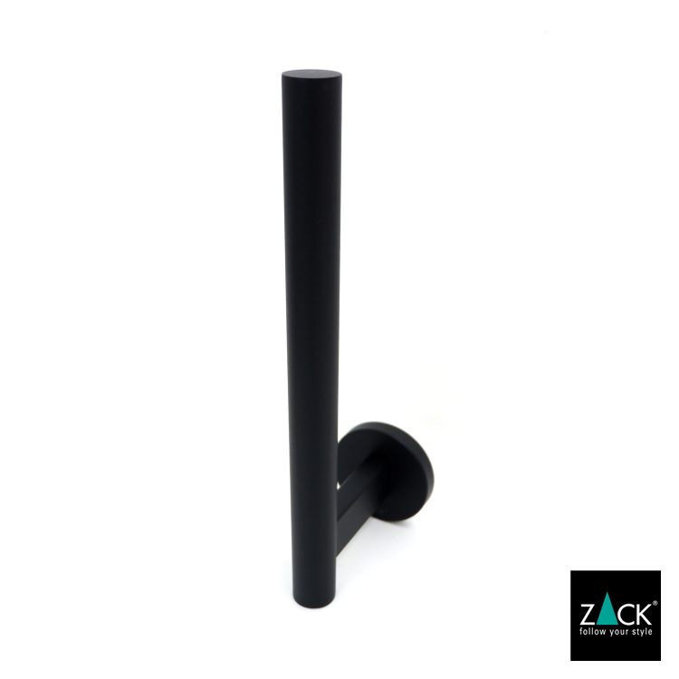 ZACK 40851 SCALA ドイツZACK社製モダンデザインのスペアトイレットペーパーホルダー 予備ロール マットブラック 壁付けタイプ DIY [在庫有り]