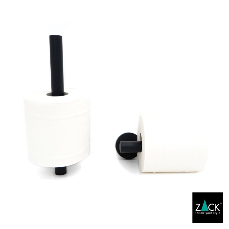 ZACK 40851 SCALA ドイツZACK社製モダンデザインのスペアトイレットペーパーホルダー 予備ロール マットブラック 壁付けタイプ DIY [在庫有り]