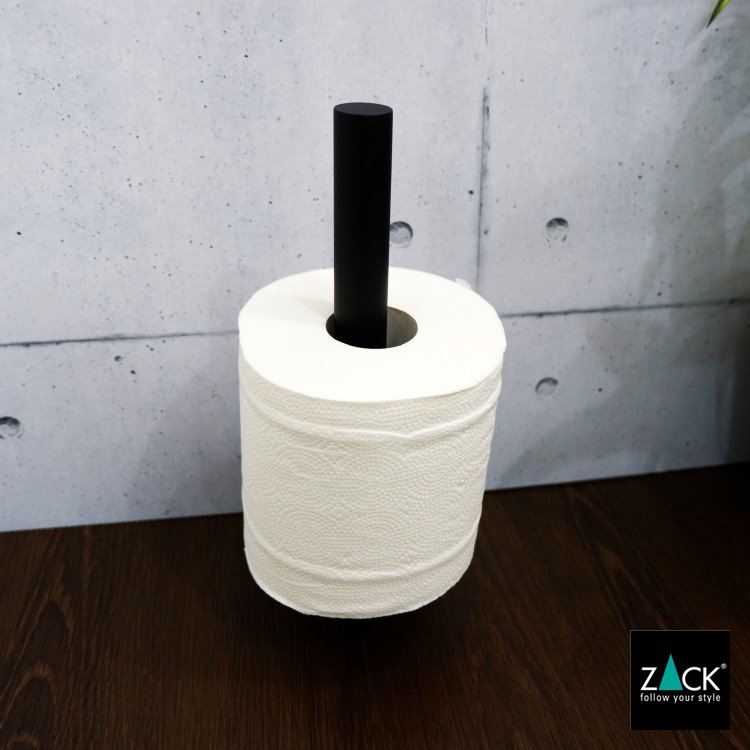 ZACK 40851 SCALA ドイツZACK社製モダンデザインのスペアトイレットペーパーホルダー 予備ロール マットブラック 壁付けタイプ DIY [在庫有り]