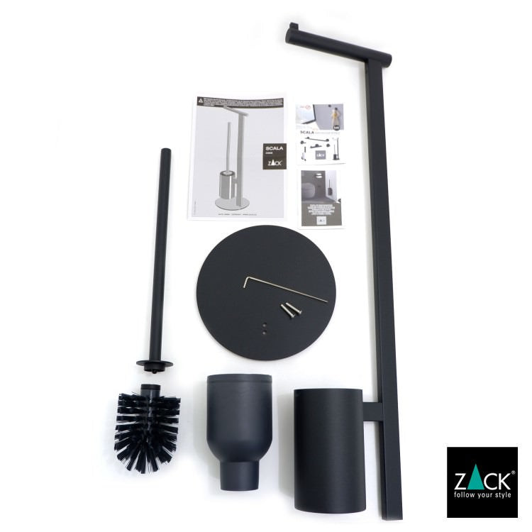 ZACK 40856 SCALA ドイツZACK社製モダンデザインのトイレットペーパースタンド トイレットバトラー マットブラック [在庫有り] H2-12