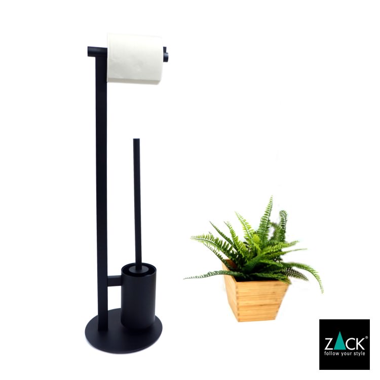 ZACK 40856 SCALA ドイツZACK社製モダンデザインのトイレットペーパースタンド トイレットバトラー マットブラック [在庫有り] H2-12