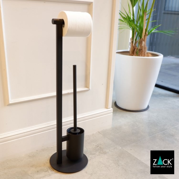ZACK 40856 SCALA ドイツZACK社製モダンデザインのトイレットペーパースタンド トイレットバトラー マットブラック [在庫有り] H2-12