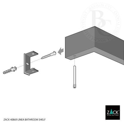 ZACK 40869 LINEA ドイツZACK社製モダンデザインのバスルームシェルフ グラファイト 壁付けタイプ DIY [お取寄せ]