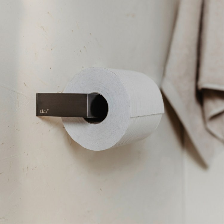 ZACK 40875 LINEA ドイツZACK社製モダンデザインのトイレットペーパーホルダー グラファイト 壁付けタイプ DIY [お取寄せ]