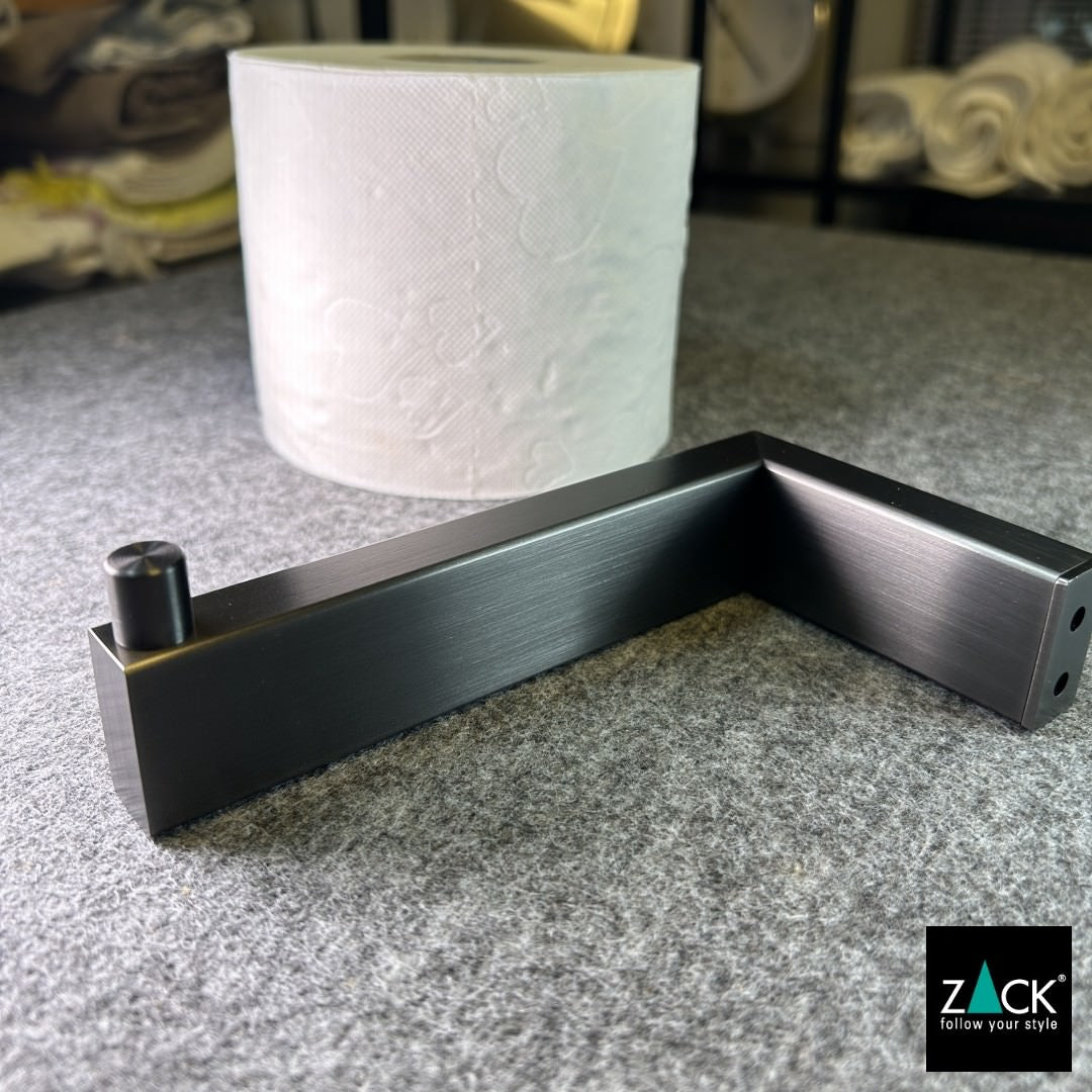 ZACK 40875 LINEA ドイツZACK社製モダンデザインのトイレットペーパーホルダー グラファイト 壁付けタイプ DIY [お取寄せ]