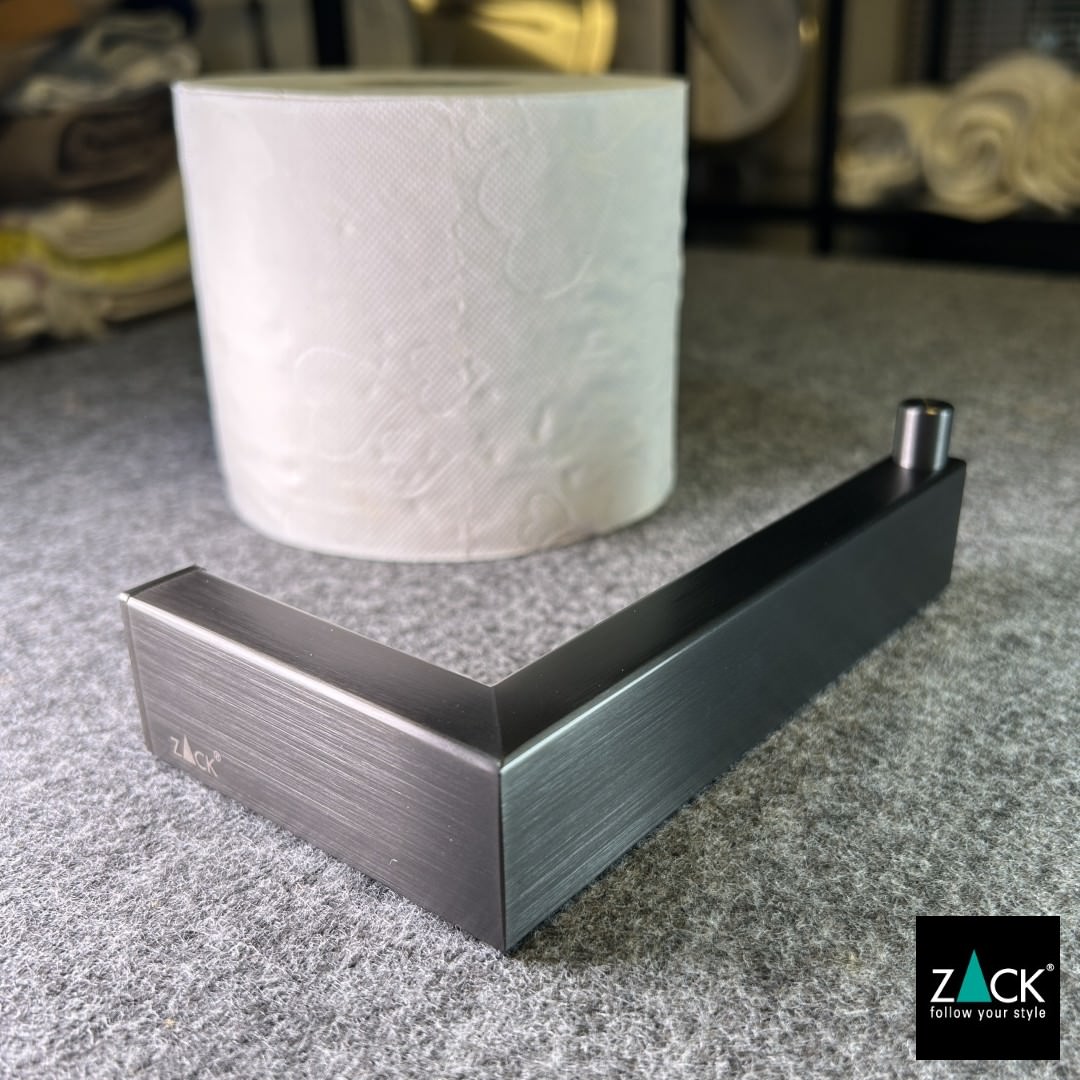 ZACK 40875 LINEA ドイツZACK社製モダンデザインのトイレットペーパーホルダー グラファイト 壁付けタイプ DIY [お取寄せ]