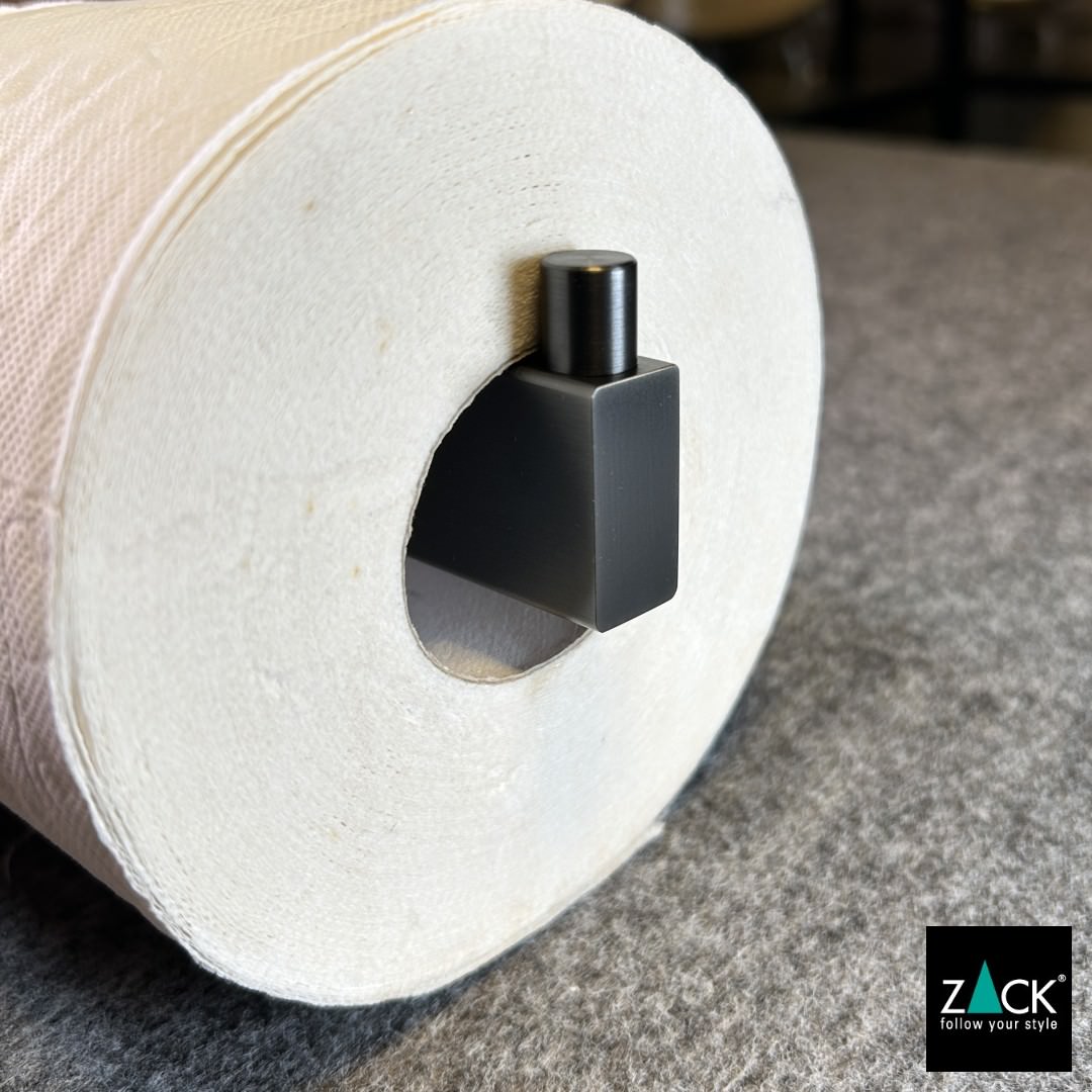 ZACK 40875 LINEA ドイツZACK社製モダンデザインのトイレットペーパーホルダー グラファイト 壁付けタイプ DIY [お取寄せ]