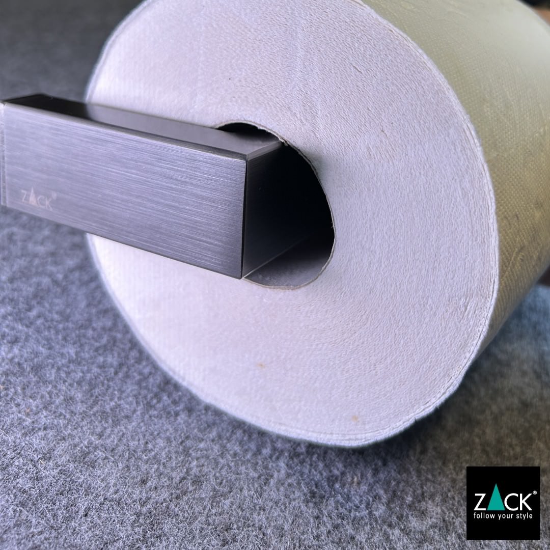 ZACK 40875 LINEA ドイツZACK社製モダンデザインのトイレットペーパーホルダー グラファイト 壁付けタイプ DIY [お取寄せ]
