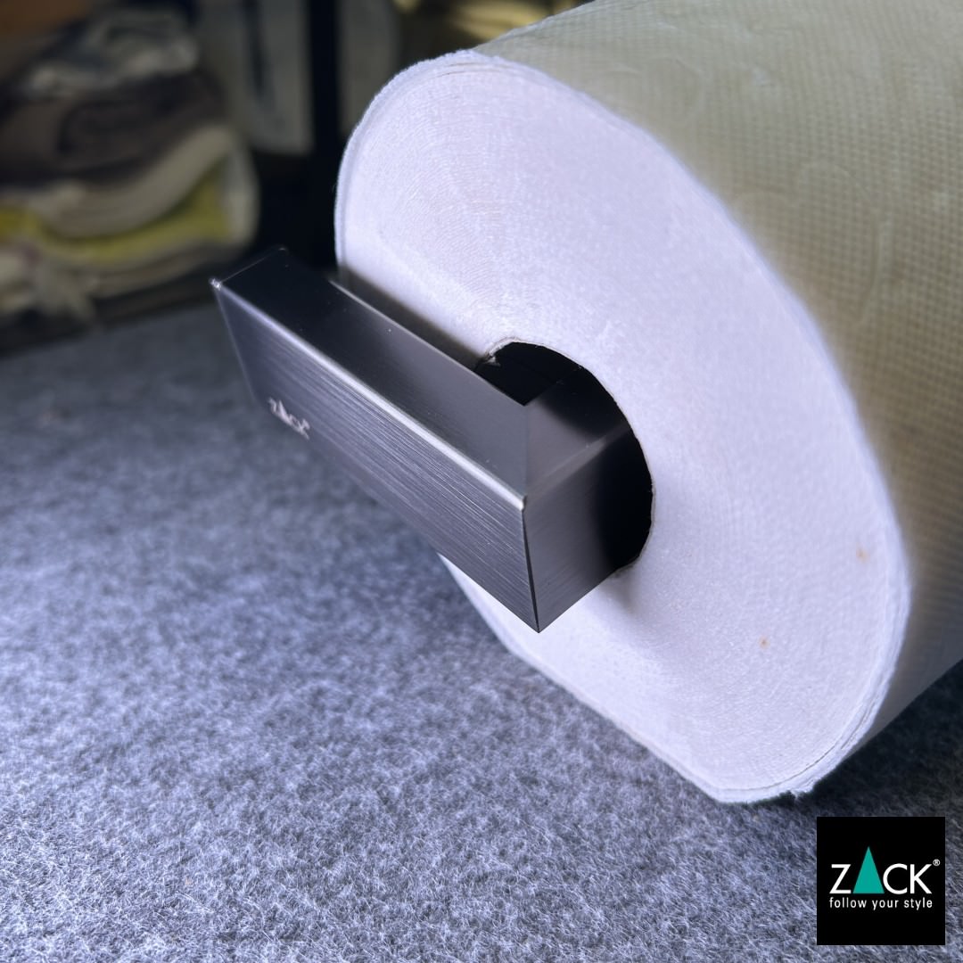 ZACK 40875 LINEA ドイツZACK社製モダンデザインのトイレットペーパーホルダー グラファイト 壁付けタイプ DIY [お取寄せ]