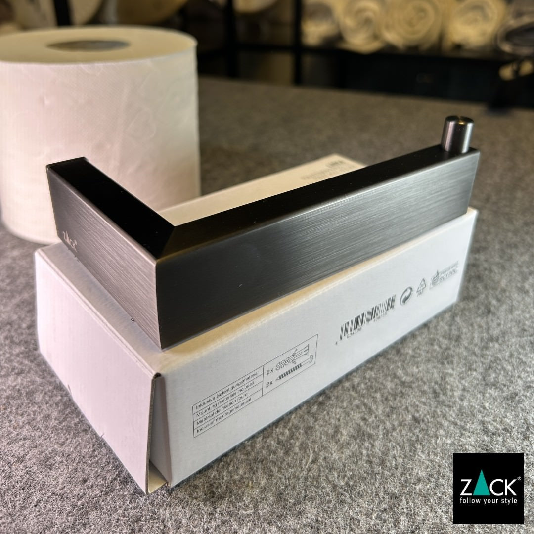 ZACK 40875 LINEA ドイツZACK社製モダンデザインのトイレットペーパーホルダー グラファイト 壁付けタイプ DIY [お取寄せ]