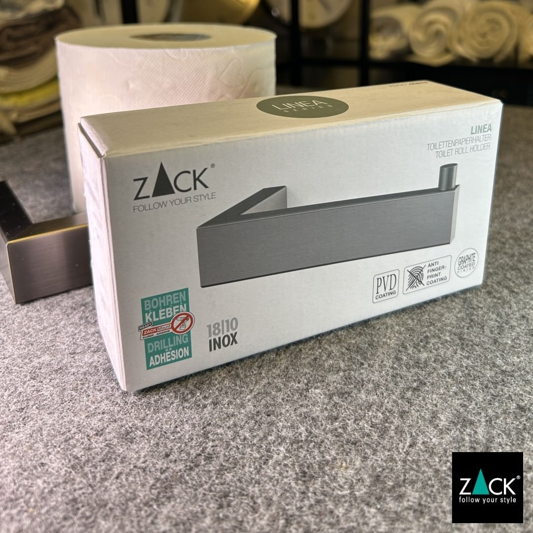 ZACK 40875 LINEA ドイツZACK社製モダンデザインのトイレットペーパーホルダー グラファイト 壁付けタイプ DIY [お取寄せ]