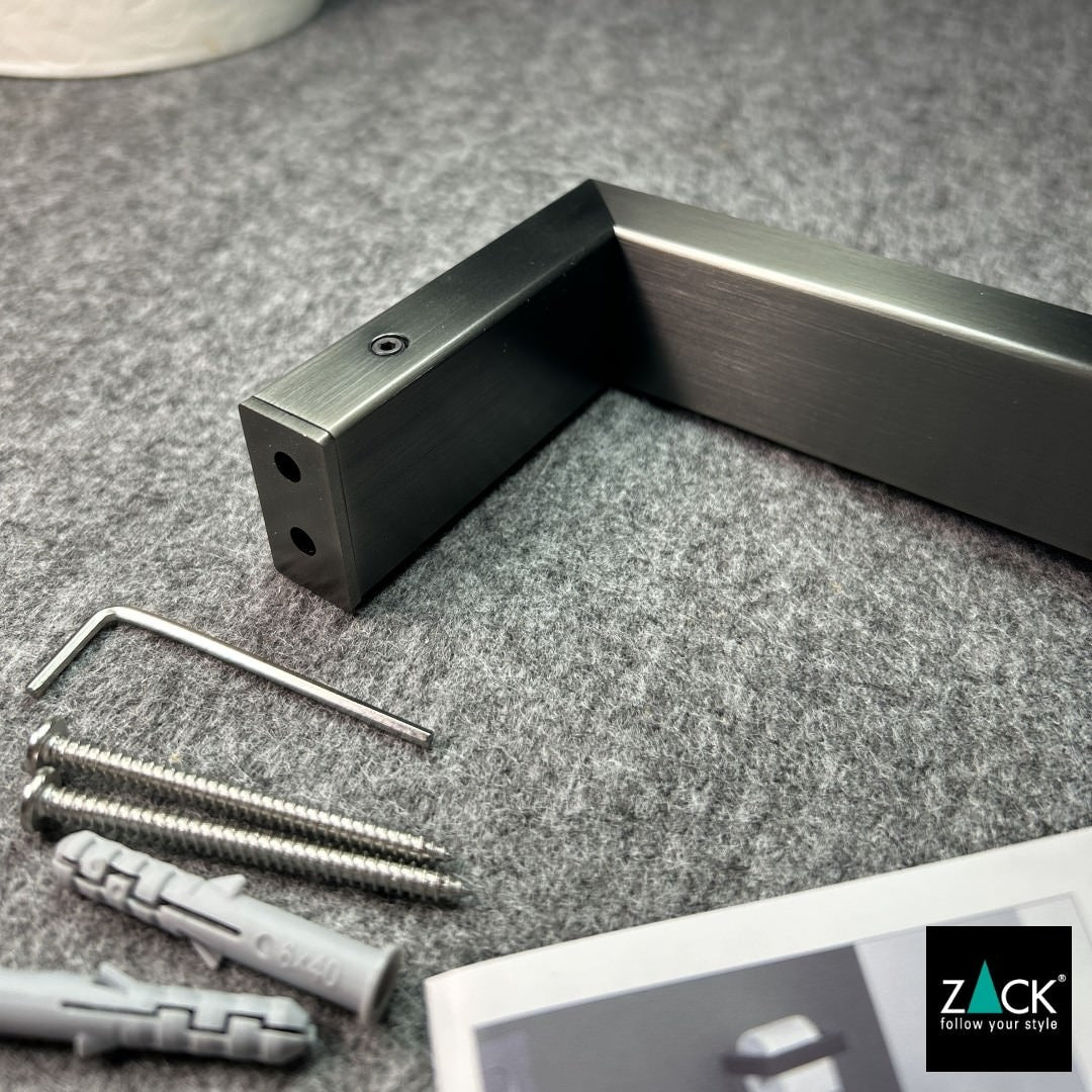 ZACK 40875 LINEA ドイツZACK社製モダンデザインのトイレットペーパーホルダー グラファイト 壁付けタイプ DIY [お取寄せ]