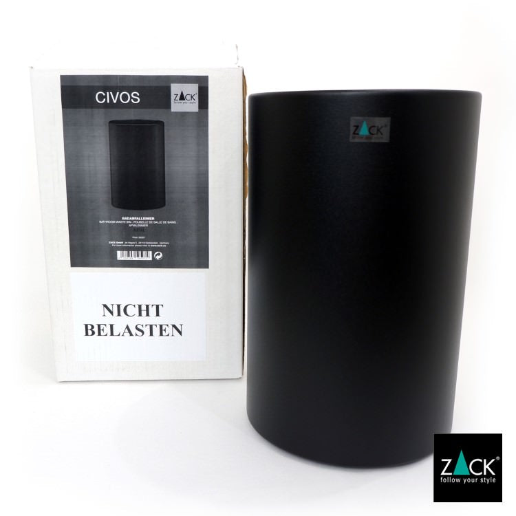 ZACK 50507 CIVOS ドイツZACK社製モダンデザインのゴミ箱 マットブラック [在庫有り]H1