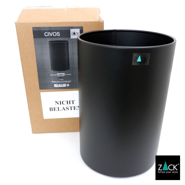 ZACK 50508 CIVOS ドイツZACK社製モダンデザインのゴミ箱 マットブラック [在庫有り]