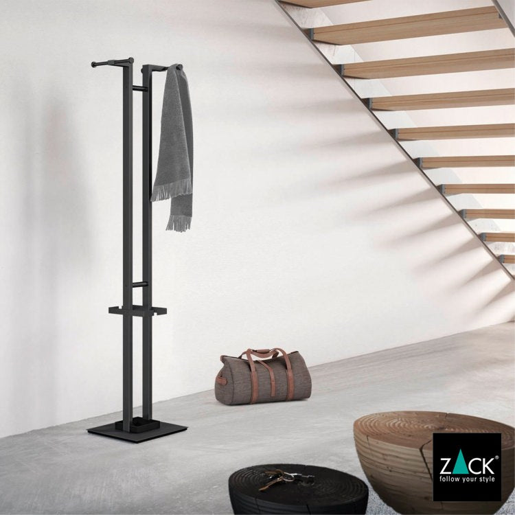 ZACK 50635 ATACIO ドイツZACK社製モダンデザインのコートラック マットブラック [お取寄せ]