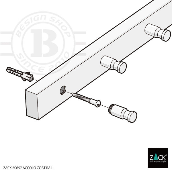 ZACK 50657 ACCOLO ドイツZACK社製モダンデザインのコートラック 壁付けタイプ DIY HL [在庫有り]