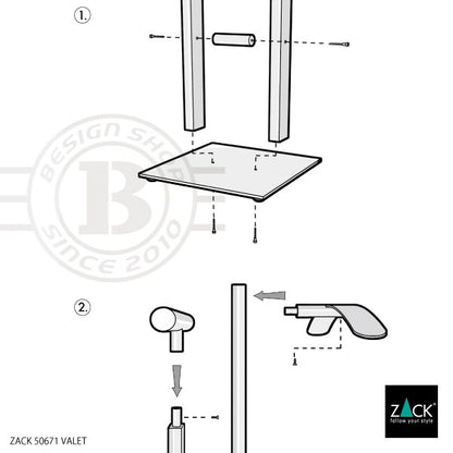 ZACK 50671 ATACIO ドイツZACK社製モダンデザインのバレットスタンド(背広掛け) HL [お取寄せ]