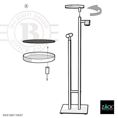 ZACK 50671 ATACIO ドイツZACK社製モダンデザインのバレットスタンド(背広掛け) HL [お取寄せ]