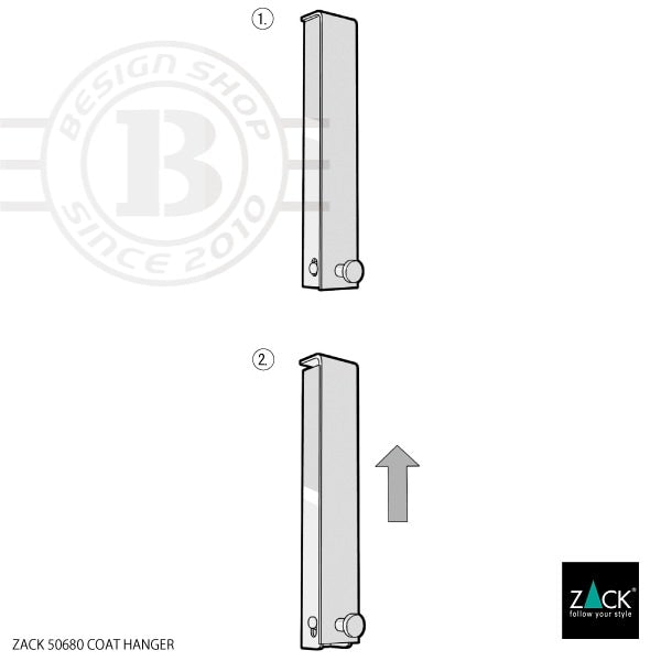 ZACK 50680 CANZO ドイツZACK社製モダンデザインのコートハンガー 壁付けタイプ DIY HL [在庫有り]H1