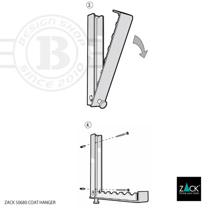 ZACK 50680 CANZO ドイツZACK社製モダンデザインのコートハンガー 壁付けタイプ DIY HL [在庫有り]H1