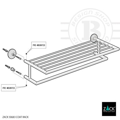 ZACK 50683 ETERNO ドイツZACK社製モダンデザインのコートラック L66cm 壁付けタイプ DIY HL [在庫有り]H1