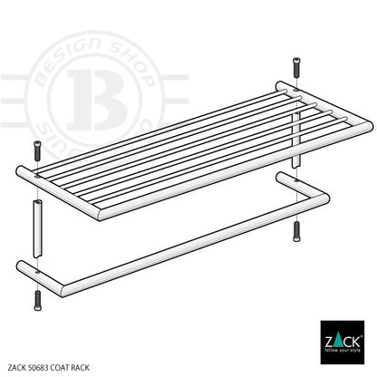 ZACK 50683 ETERNO ドイツZACK社製モダンデザインのコートラック L66cm 壁付けタイプ DIY HL [在庫有り]H1