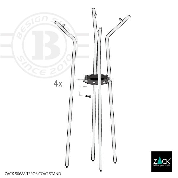 ZACK 50688 TEROS ドイツZACK社製モダンデザインのコートスタンド HL [在庫有り] H2-201