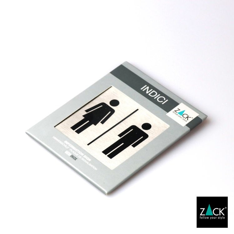 ZACK 50712 INDICI ドイツZACK社製モダンデザインのピクトグラム(男女兼用トイレ表示板) HL [在庫有り]