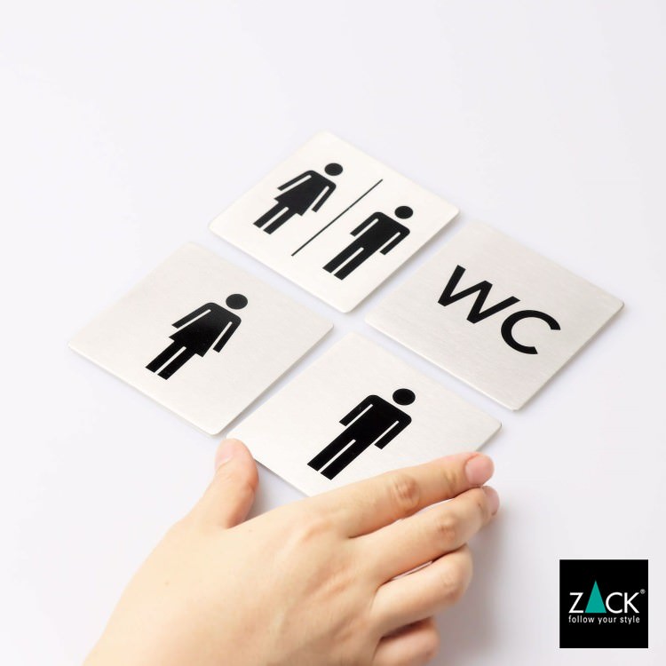 ZACK 50712 INDICI ドイツZACK社製モダンデザインのピクトグラム(男女兼用トイレ表示板) HL [在庫有り]