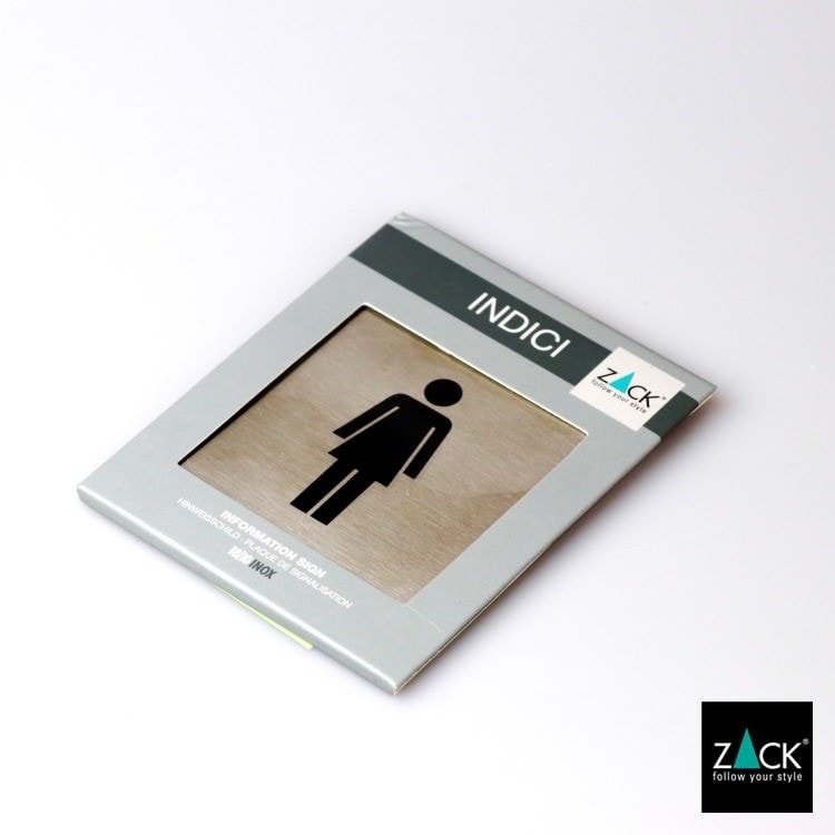 ZACK 50714 INDICI ドイツZACK社製モダンデザインのピクトグラム(女性用トイレ表示板) HL [在庫有り]