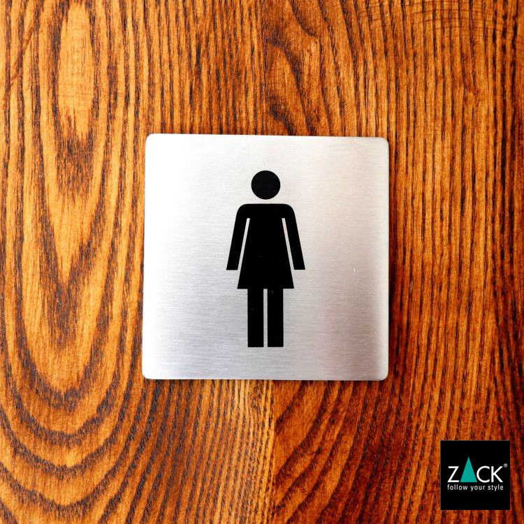 ZACK 50714 INDICI ドイツZACK社製モダンデザインのピクトグラム(女性用トイレ表示板) HL [在庫有り]