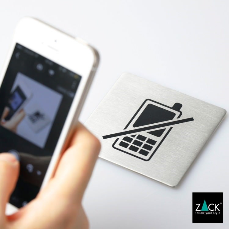 ZACK 50717 INDICI ドイツZACK社製モダンデザインのピクトグラム (携帯電話禁止エリア) HL [在庫有り]