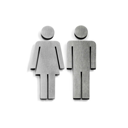 ZACK 50724S INDICI ドイツZACK社製モダンデザインのトイレ用ドアシンボル(男女セット) HL [在庫有り]