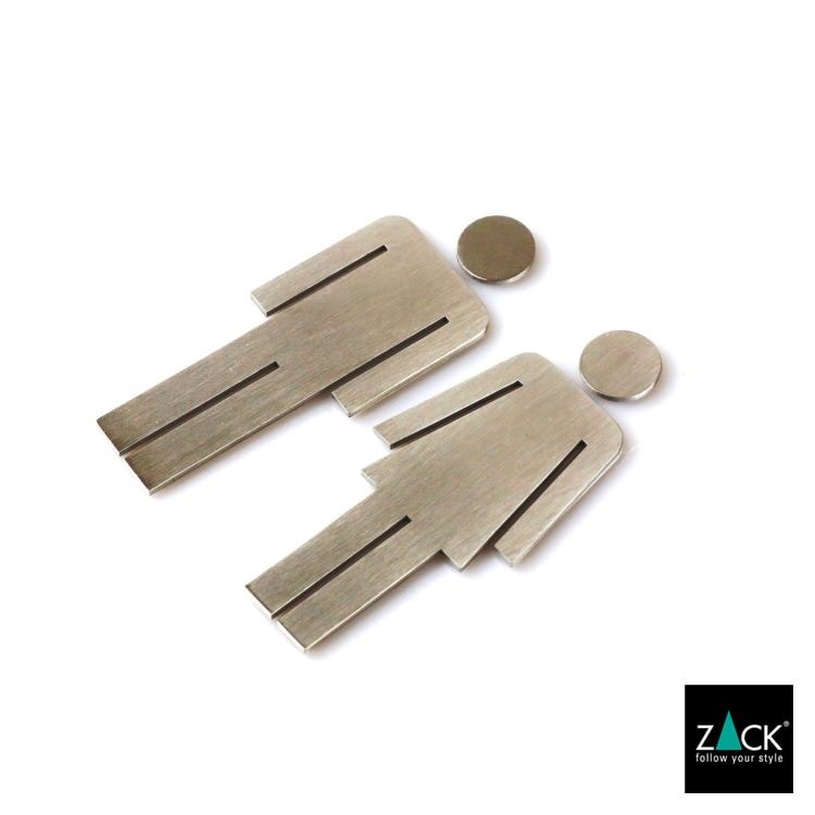 ZACK 50724S INDICI ドイツZACK社製モダンデザインのトイレ用ドアシンボル(男女セット) HL [在庫有り]