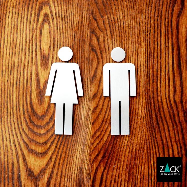 ZACK 50724S INDICI ドイツZACK社製モダンデザインのトイレ用ドアシンボル(男女セット) HL [在庫有り]