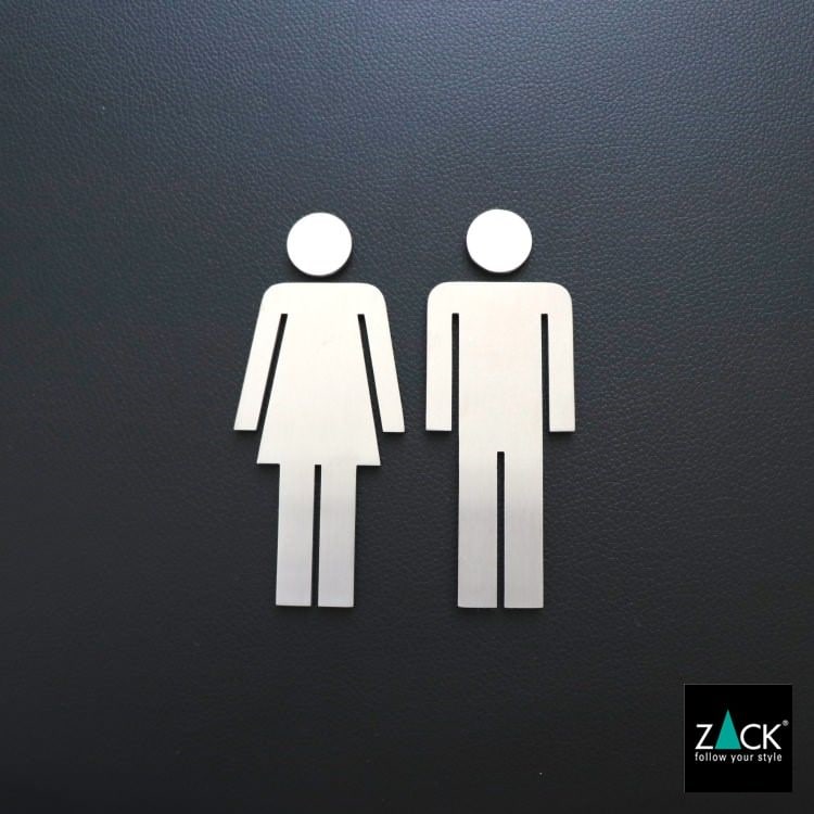 ZACK 50724S INDICI ドイツZACK社製モダンデザインのトイレ用ドアシンボル(男女セット) HL [在庫有り]