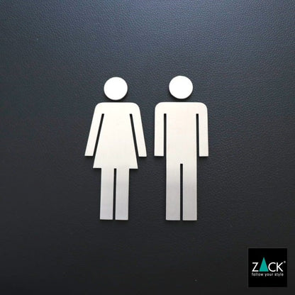 ZACK 50724S INDICI ドイツZACK社製モダンデザインのトイレ用ドアシンボル(男女セット) HL [在庫有り]