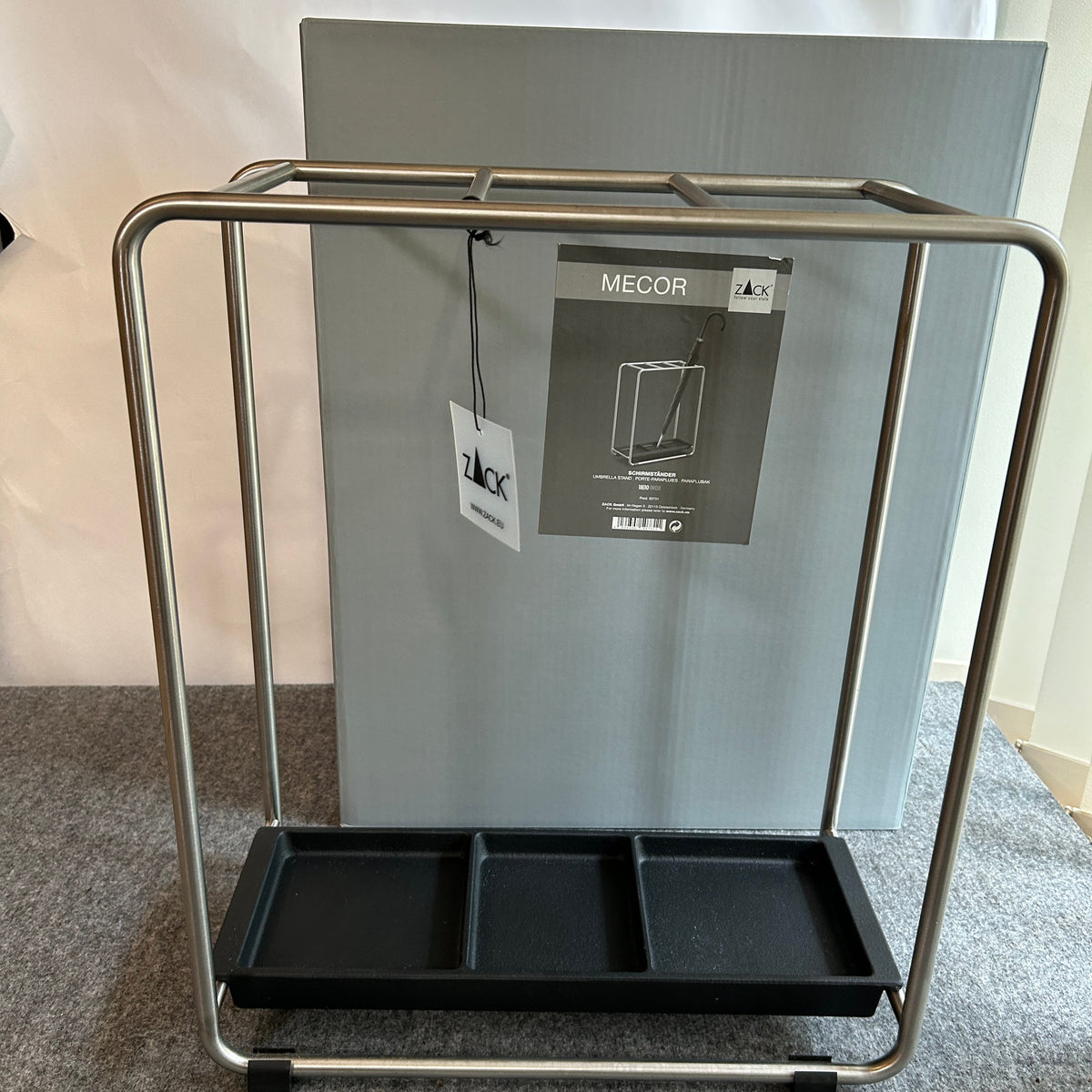 [SAMPLE] アンブレラスタンド｜ZACK 50731 MECOR HL 傘立 傘たて 傘入れ 高さ50cm 幅41cm 奥行き19.3cm 18/10ステンレス製 ヘアライン仕上げ
