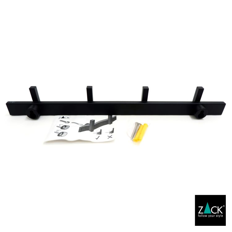 ZACK 50734 CADORE ドイツZACK社製モダンデザインのコートフックレール マットブラック 壁付けタイプ DIY [在庫有り]