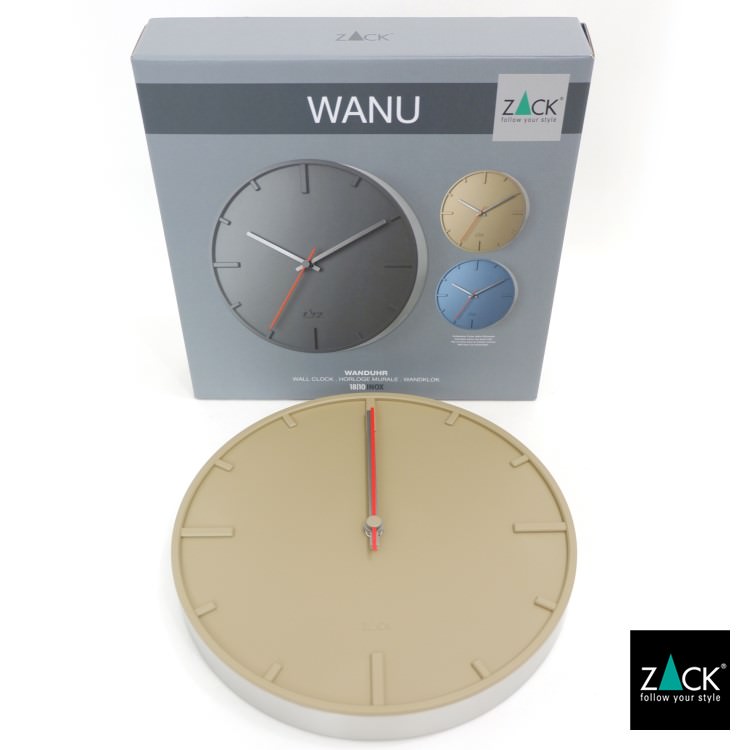 ZACK 60016 WANU ドイツZACK社製モダンデザインのウォールクロック ベージュ HL [在庫有り]